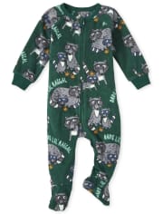 Pijama pieza con pie de forro polar mapache manga larga para bebés y niños pequeños | The Children's Place - SPRUCESHAD