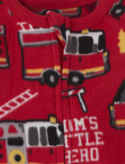 Baby And Toddler Boys Fire Truck Fleece One Piece Pajamas 2-Pack
