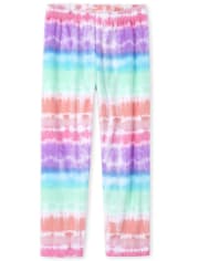 Pantalones de pijama con teñido anudado y arcoíris para niñas