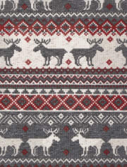 Kids Matching Family Thermal Reindeer Fairisle Snug Fit Cotton Pajamas