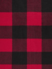 Kids Matching Family Bear Buffalo Plaid Fleece One Piece Pajamas