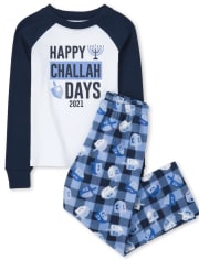 Unisex Kids Matching Family Challah Days Snug Fit Cotton And Fleece Pajamas