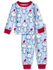 Unisex Baby And Toddler Snowman Snug Fit Cotton Pajamas