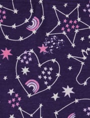 Pyjama en coton ajusté à motif licorne scintillante pour bébés et petites filles