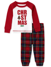 Unisex Baby And Toddler Matching Family Christmas Tartan Snug Fit Cotton Pajamas