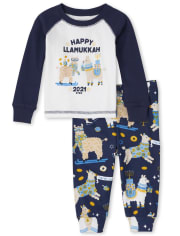 Unisex Baby And Toddler Llamukkah Snug Fit Cotton Pajamas