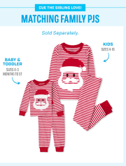 Pyjama en coton rayé unisexe pour bébé et tout-petit Père Noël