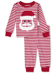 Pyjama en coton rayé unisexe pour bébé et tout-petit Père Noël