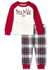 Unisex Baby And Toddler Matching Family Believe Snug Fit Cotton Pajamas