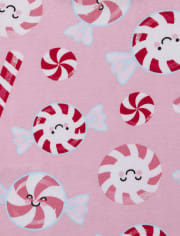 Pyjama de Noël en coton ajusté en forme de canne à sucre pour bébés et petites filles