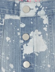 Jupe en jean boutonnée tie-dye pour fille