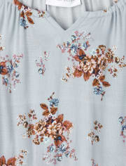 Girls Floral Ruffle Romper