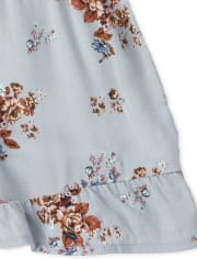 Girls Floral Ruffle Romper