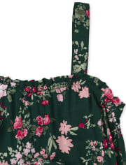 Girls Floral Ruffle Jumpsuit
