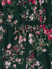 Girls Floral Ruffle Jumpsuit