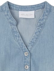 Girls Chambray Shirt Dress