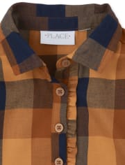 Robe chemise à carreaux assortie pour fille