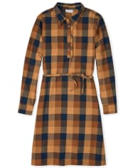 Womens Matching Family Plaid Shirt Dress