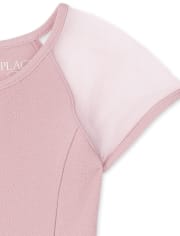Girls Mesh Stretch Jacquard Dress