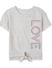 Girls Tie Front High Low Top