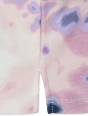 Girls Tie Dye Fleece V Neck Hoodie