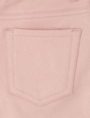 Jeggings de felpa francesa con purpurina para niñas