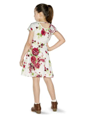 Girls Floral Cut Out Everyday Dress