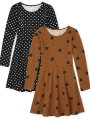 Girls Heart Dot Everyday Dress 2-Pack