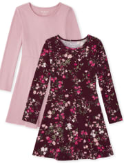 Girls Floral Everyday Dress 2-Pack