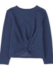 Sudadera de vellón con parte delantera torcida para niñas