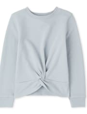 Girls Twist Front Fleece Sweatshirt