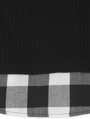 Pull léger 2 en 1 Buffalo Plaid pour fille