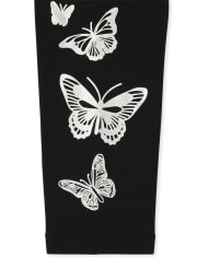Girls Holographic Butterfly Fleece Lined Leggings