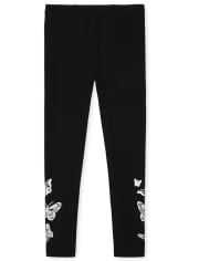 Girls Holographic Butterfly Fleece Lined Leggings