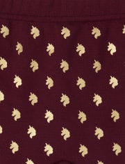 Girls Foil Unicorn Fleece Lined Leggings