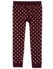 Girls Foil Unicorn Fleece Lined Leggings
