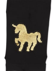 Girls Flip Sequin Unicorn Fleece Lined Leggings