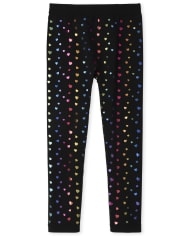 Leggings con forro polar de corazón para niñas