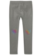 Girls Heart Fleece Lined Leggings