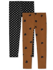 Lot de 2 leggings imprimés pour fille