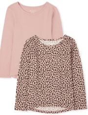 Girls Leopard Top 2-Pack