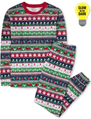 Adult Glow Christmas Fairisle Cotton Pajamas