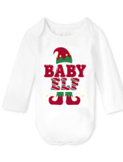 Unisex Baby Matching Family Baby Elf Graphic Bodysuit