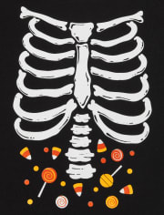 Unisex Baby Matching Family Glow Skeleton Graphic Bodysuit