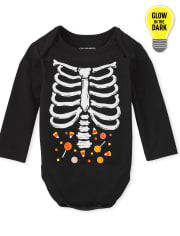 Body graphique squelette assorti pour bébé unisexe