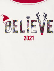 Kids Matching Family Believe Snug Fit Cotton Pajamas