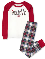Kids Matching Family Believe Snug Fit Cotton Pajamas