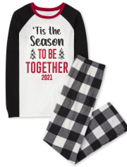 Adult Matching Family Tis The Season Cotton And Fleece Pajamas