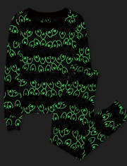 Kids Glow Christmas Lights Snug Fit Cotton Pajamas