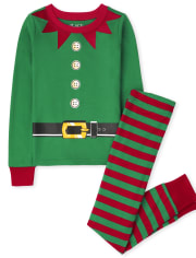 Unisex Kids Elf Snug Fit Cotton Pajamas